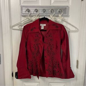 Button Down Blouse Embroidery Detail